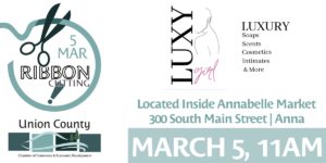 luxy girl ribbon cutting graphic