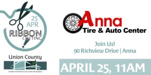 anna tire ribbon cutting graphic