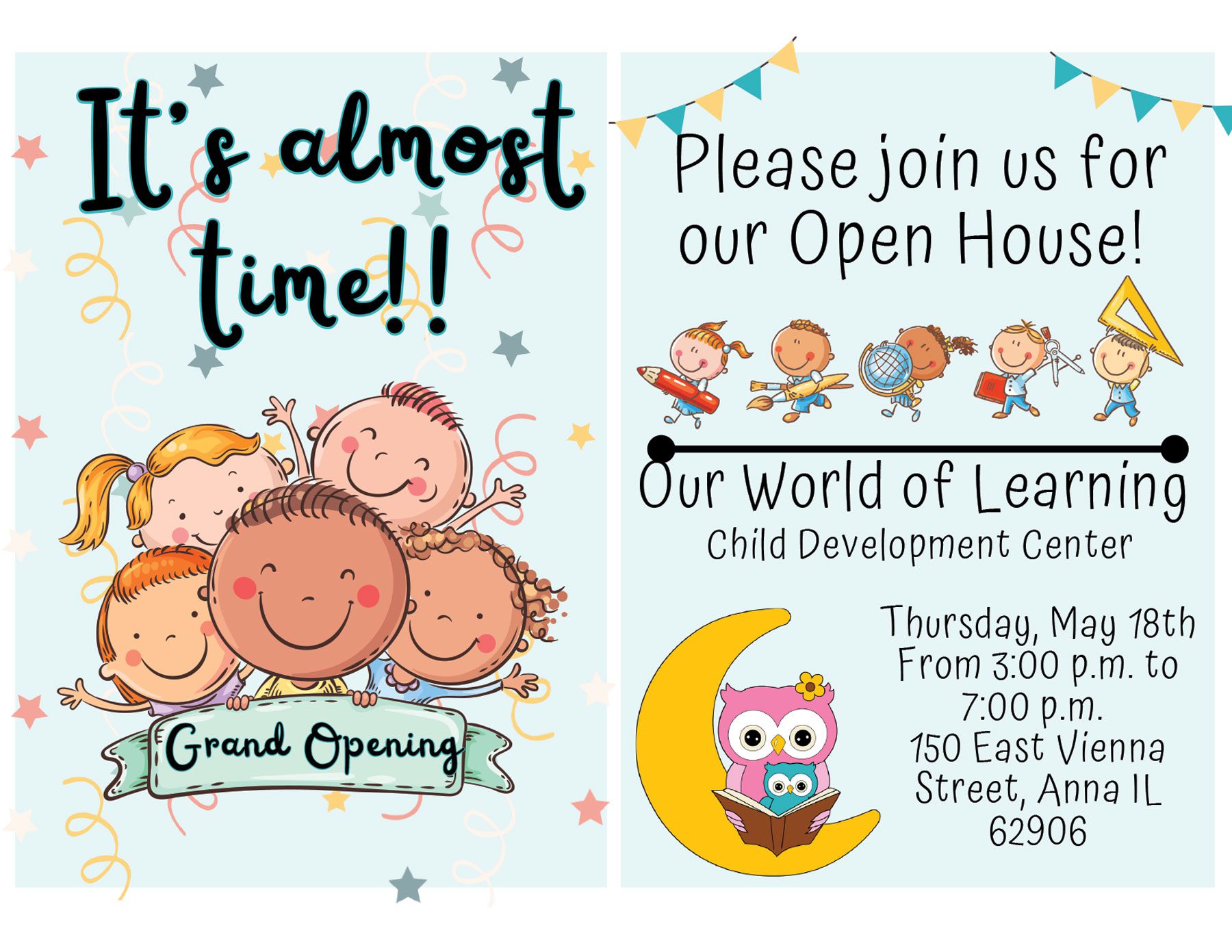 our world learning open house flyer