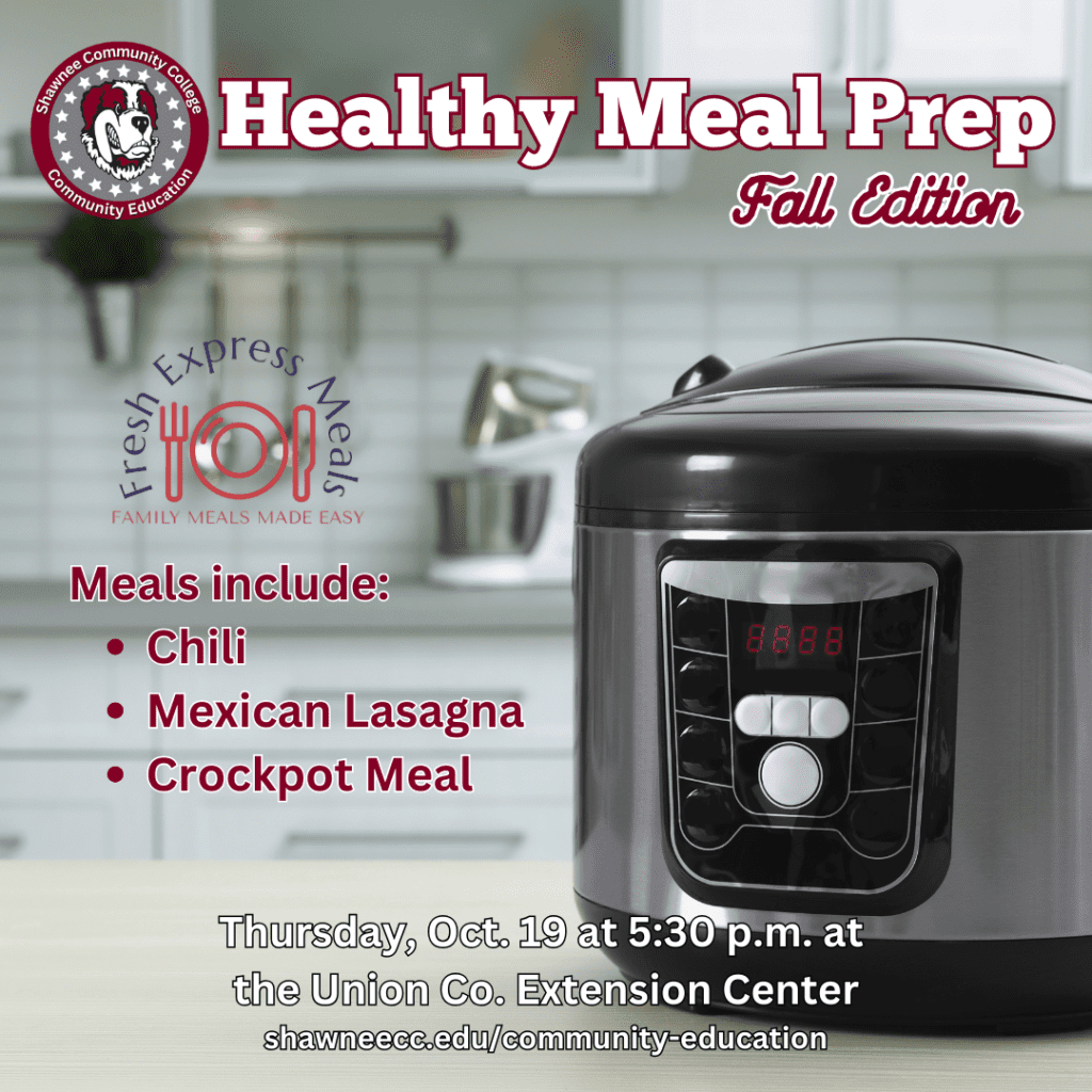 shawnee community college meal prep class flyer